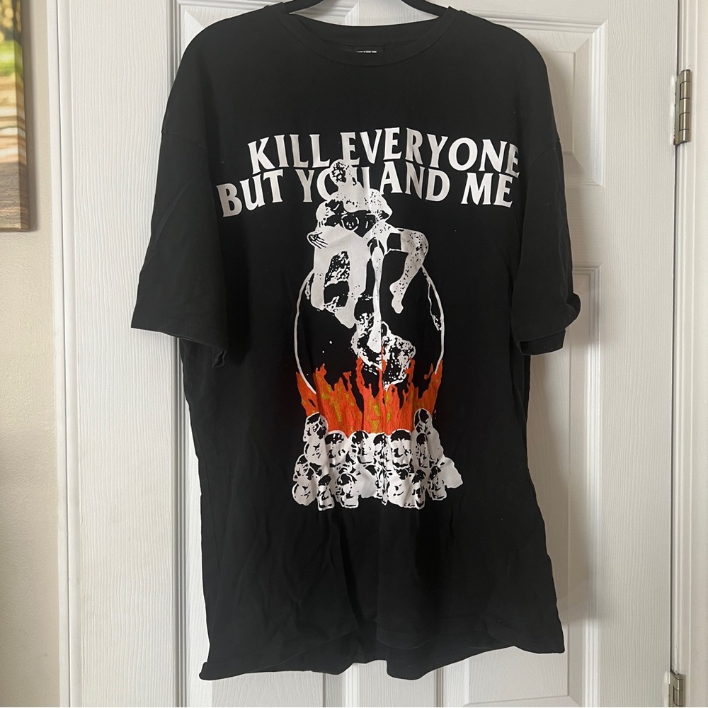 Black Graphic T-Shirt with Bold Print